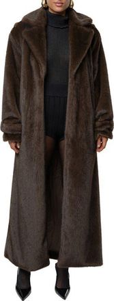 JLUXLABEL Uptown Faux Fur Coat in Brown at Nordstrom, Size Large