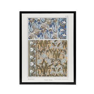 Artery8 Snowdrops Nouveau Floral Pattern Framed Canvas Wall Art Print Verneuil | Size: W24 x H32