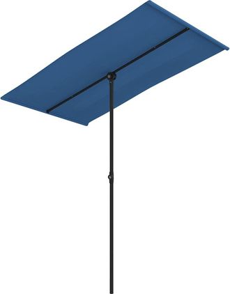 vidaXL Sombrilla De Jard&iacute;n Con Palo De Aluminio Azul Azure 180x110 Cm Vidaxl