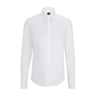 HUGO BOSS H-Hank-Tux Kostuumhemd - Heren - Zakelijke Overhemden - Wit - M - Katoen - Overhemden