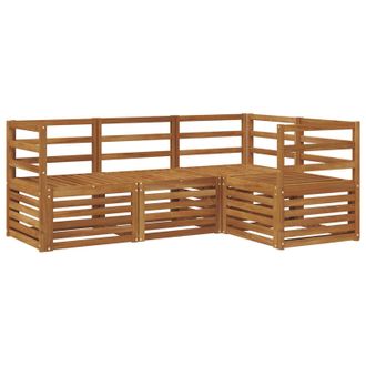 vidaXL Juegos De Sof&aacute;s 4 Pcs Natural Madera De Acacia S&oacute;lida Vidaxl