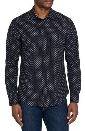 W.R.K Basic Slim Fit Black Micropaisley Performance Button-Up Shirt at Nordstrom, Size Xx-Large
