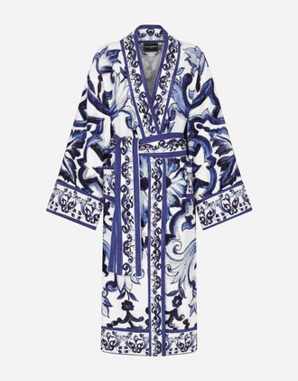 Dolce & Gabbana Terry Cotton Bath Robe - All Over-patterned Bathrobes Multicolor Xxl
