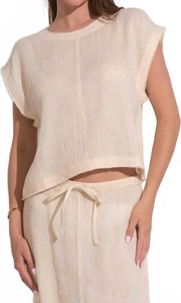 Elan Cap Sleeve Bali Top In Natural