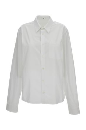 Rier White Boxy Cotton Poplin Shirt