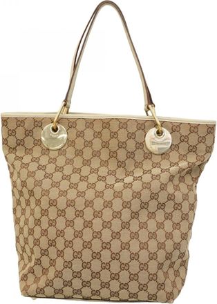 Gucci Brown Canvas Tote Bag (Pre-Owned)
