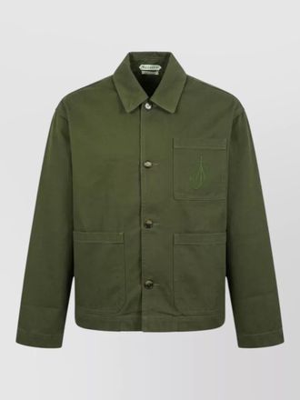J.W.Anderson long sleeve nylon silk coat patch pockets
