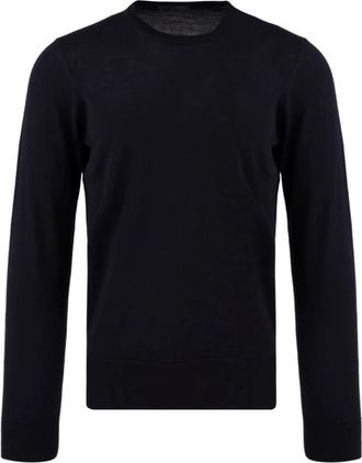 Drumohr Crew Neck M/L Shaved - Heren - Ronde hals truien - Blauw - 3XL - Wol - Truien & Vesten