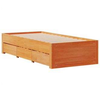 vidaXL Cama Sin Colch&oacute;n Con Cajones Madera De Pino Marr&oacute;n 90x190 Cm Vidaxl