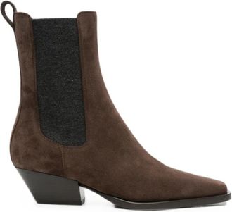 Brunello Cucinelli Cowboylaarzen - Dames - Cowboylaarzen - Bruin - 38 EU - Schoenen
