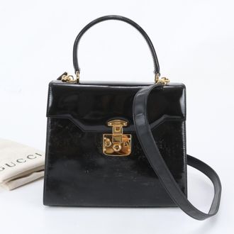Gucci Black Leather Handbag Shoulder Bag Tote Bag (Pre-Owned)