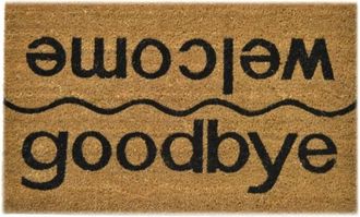 Imports Decor Welcome Goodbye Coir Door Mat, Funny Dual Message Coconut Fiber Doormat with Non-Slip PVC Backing, Indoor Outdoor Entrance Rug