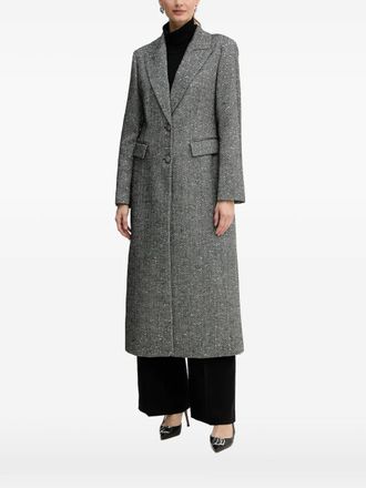Guess Co Herringbone button long coat - Grey