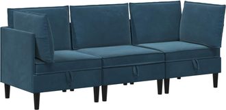 vidaXL Juego De Muebles De Sal&oacute;n 3 Uds. Azul Terciopelo Vidaxl