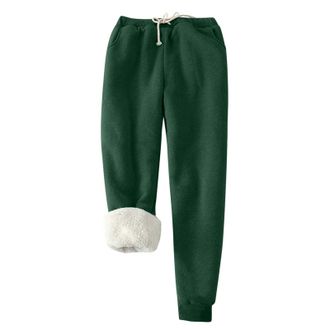 Generic Womens Fleece Lined Jogging Bottoms Fleece Joggers Winer Warm Pants Plain Tracksuit Bottoms Baggy Sweatpants Gym Running Sports Lounge Pants Elasticat
