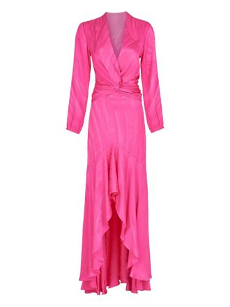 Silvia Tcherassi Albarella twist-detail ruffled maxi dress - women - Fabric - M - Pink