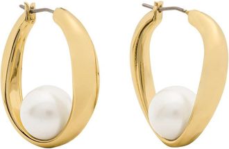 Kate Spade New York Harmony Hoops Womens Earring Cream/Gold, Brass