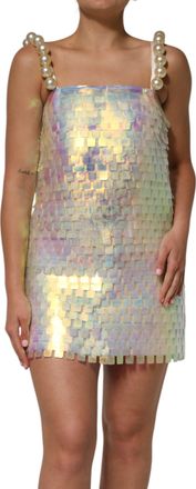 Dolce & Gabbana Multicolor Sequin Holographic Mini Womens Dress