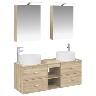 vidaXL Juego De Muebles De Ba&ntilde;o 5 Pcs Roble Sonoma Vidaxl