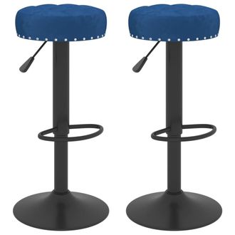 vidaXL Taburetes De Cocina 2 Unidades Terciopelo Azul Vidaxl