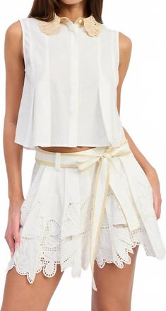 En Saison Anna Shorts In White Natural