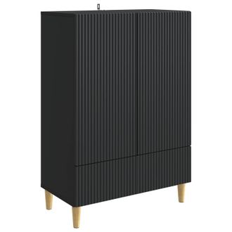 vidaXL Aparador Con Caj&oacute;n Negro 66 X 34,5 X 95 Cm Madera De Ingenier&iacute;a Vidaxl