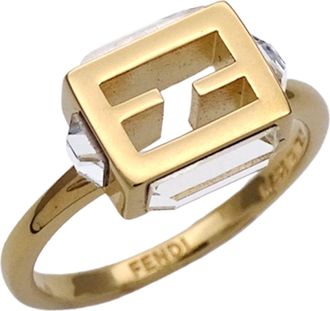 Fendi Gold Metal Band Ring (Pre-Owned)