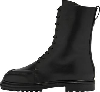 Aeyde Tate Veterlaarzen - Dames - Veterlaarzen - Zwart - 38 EU - Leer - Schoenen