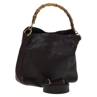 Gucci Tweedehands leren handtassen - Dames - Vintage Handtas - Bruin - ONE Size - Leer - Vintage