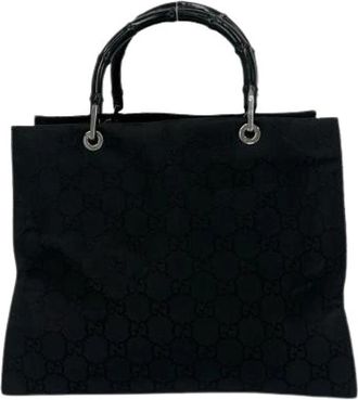 Gucci Pre-owned GG Logo Canvas Handbag - Dames - Vintage Shopper - Zwart - ONE Size - Vintage