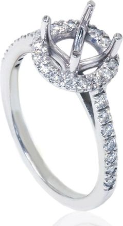 Pompeii3 1/3ct Halo Diamond Ring Setting 14K White Gold