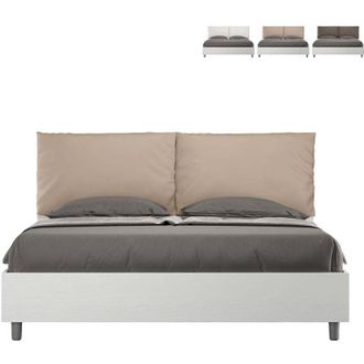 Itamoby Contenedor Cama Matrimonio 160x190cm Cojines Madera Egos Antea Color: Beige - Versi&oacute;n: Con Caja De Almacenaje