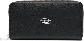 Diesel Continental Zip L logo-plaque leather wallet - men - Calf Leather - One Size - Black