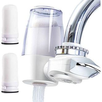 OEM Filtro De Agua Para Grifo, Filtro Para Grifo De Cocina, Filtro Antical Para Grifo, Agua Purificada De Grado 8, Con 2 Elementos Filtrantes, Cuerpo Tran