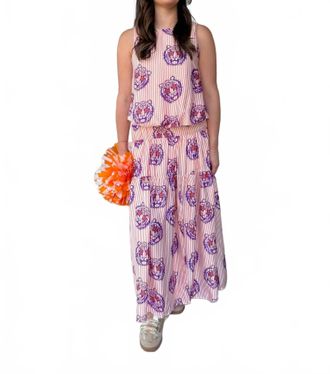 Adrienne Tiger Maxi Skirt In Pink
