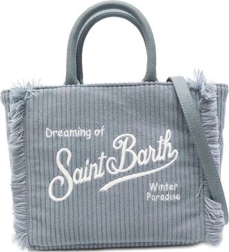 MC2 Saint Barth Borsa tote Vanity mini a coste con frange - Blu