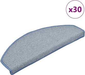 vidaXL Tappetini per Scale 30 pz Grigio Chiaro e Blu 65x24x4 cm - Vidaxl