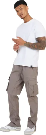 Brave Soul Heren Relaxed Fit Cargo Broek (Taupe)