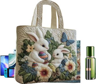 Generic Bunny Bag - Rabbit Cartoon Handbag, Bunny Tote Bag for Girls Kids Children, Outdoor Easter Egg Hunting Party Grocery Shopping, Cute Animal Purse for D