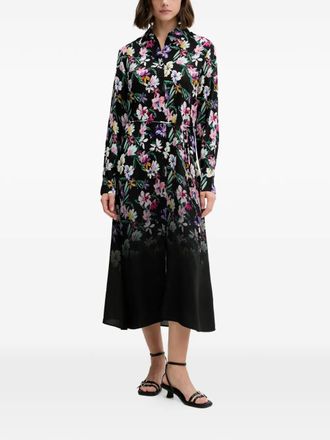 Desigual floral belted midi dress - Black