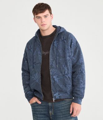A&eacute;ropostale Cloud Soft Forest Camo Quilted Full-Zip Hoodie