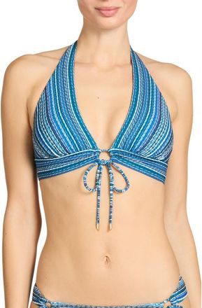 Robin Piccone Emilia Keyhole Bikini Top in Lapis Multi at Nordstrom, Size X-Small