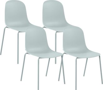 Clp Set De 4 Sillas Apilables Hardin Turquesa