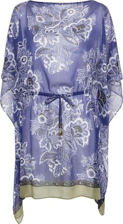 Etro floral-print kaftan dress - women - Polyester - OS - Blue
