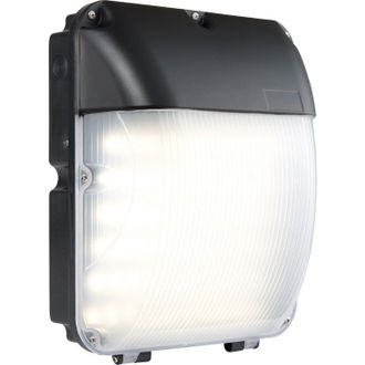 Loops Outdoor Wall Mounted Bulkhead Light - 30W Cool White LED - Photocell Sensor