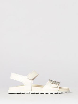Roger Vivier Sandalo Slidy Viv in pelle con fibbia gioiello