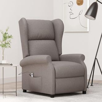 vidaXL Sill&oacute;n Orejero Reclinable El&eacute;ctrico Tela Taupe Vidaxl
