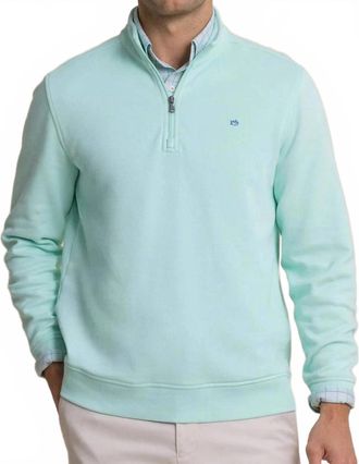 Southern Tide Sandy Cove Pique Quarter Zip Top In Gulf Shores