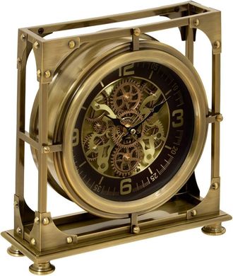 Atmosphera Reloj De Mesa Lou, 30 X 32 Cm, Dorado - Atmosphera Cr&eacute;ateur DInt&eacute;rieur