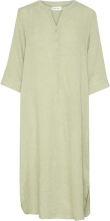 Cream Linnen Caftan Jurk in Groen - Dames - Casual kleedjes - Groen - L - Linnen - Kleedjes